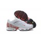 Men Sports Shoes Nike Air Max Plus 3 White Red and Silver