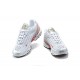 Men Sports Shoes Nike Air Max Plus 3 White Red and Silver