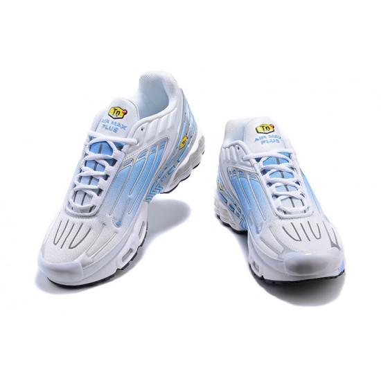 Men Sports Shoes Nike Air Max Plus 3 White Silver