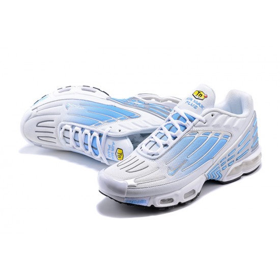 Men Sports Shoes Nike Air Max Plus 3 White Silver