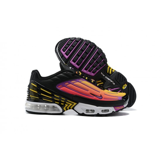 Women/Men Sports Shoes Nike Air Max Plus 3 Black Yellow and Purple CJ9684-003 