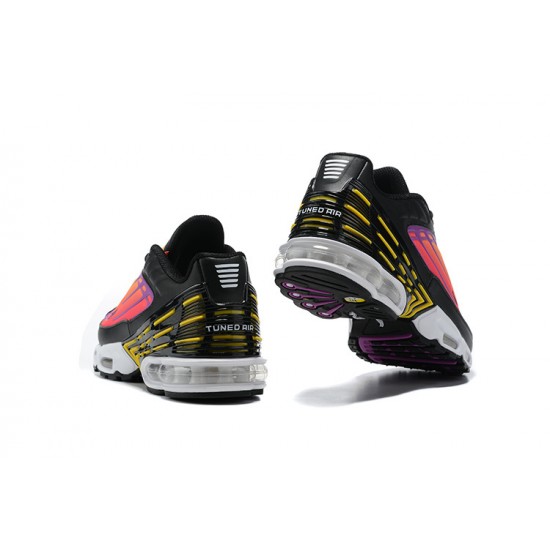 Women/Men Sports Shoes Nike Air Max Plus 3 Black Yellow and Purple CJ9684-003 