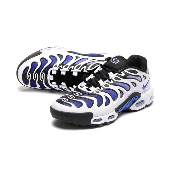 Men Sports Shoes Nike Air Max Plus Drift White Blue and Black