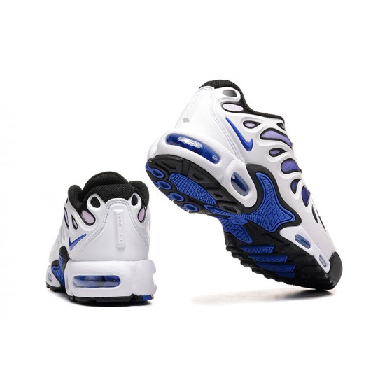 Men Sports Shoes Nike Air Max Plus Drift White Blue and Black