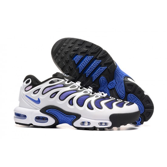 Men Sports Shoes Nike Air Max Plus Drift White Blue and Black