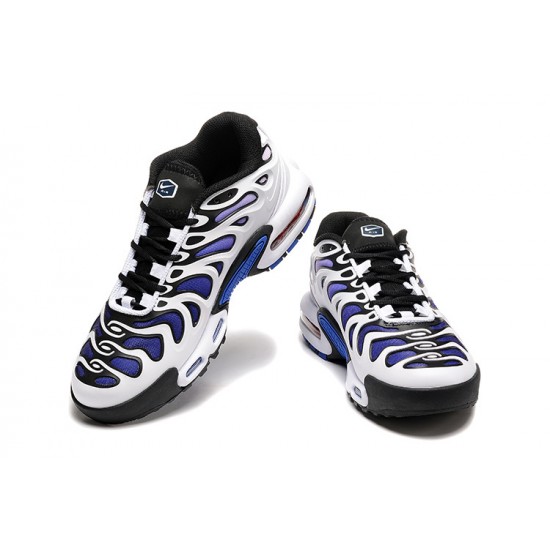 Men Sports Shoes Nike Air Max Plus Drift White Blue and Black